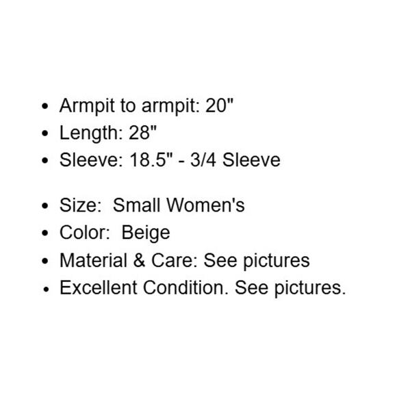 Tahari Top Womens Small Beige Linen Blouse Lightweight Pullover Resort Beach - Picture 4 of 11